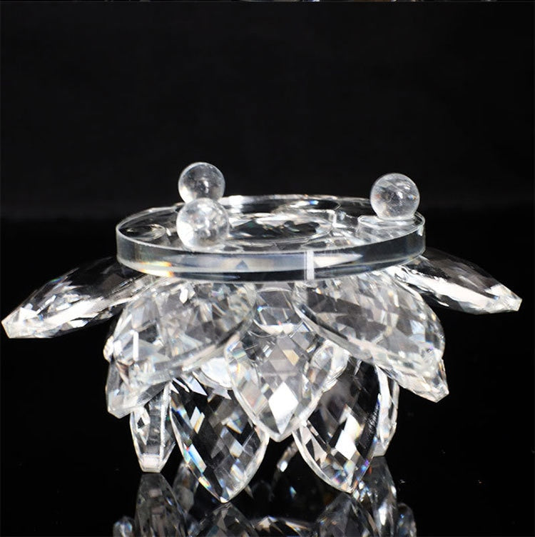 Crystal Glass Feng Shui Ornament "Quartz Flower" - Healing, Buddhism, Meditation 