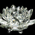 Crystal Glass Feng Shui Ornament "Quartz Flower" - Healing, Buddhism, Meditation white