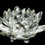 Crystal Glass Feng Shui Ornament "Quartz Flower" - Healing, Buddhism, Meditation white