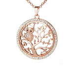 White Gold Tree of Life Pendant pink gold