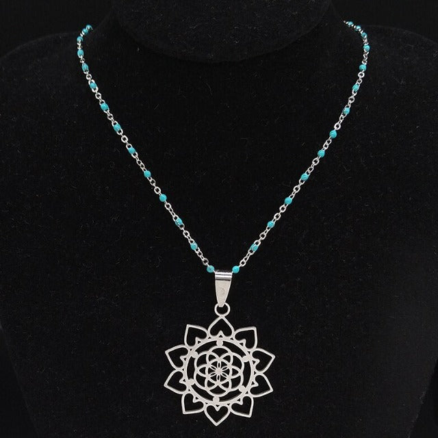 Flower of Life Pendant Silver & Gold silver