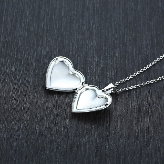 Openable Heart Locket for Photo silver