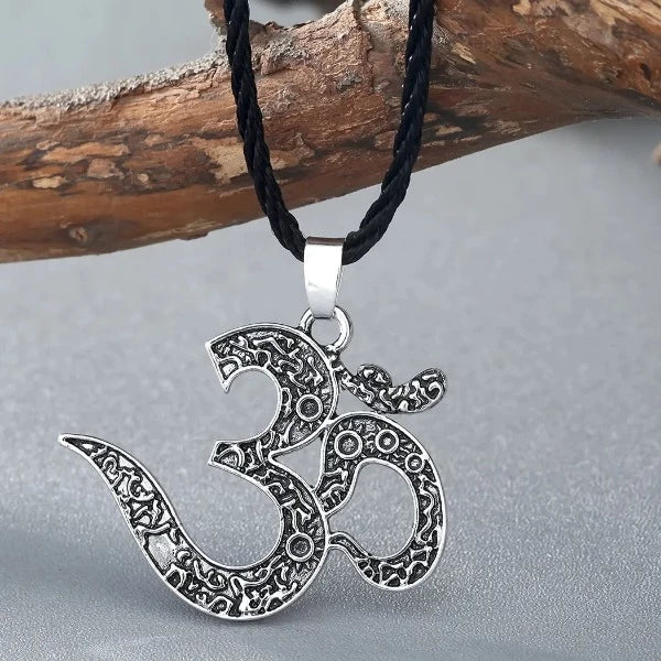 Om Pendant Buddhist Symbol Silver