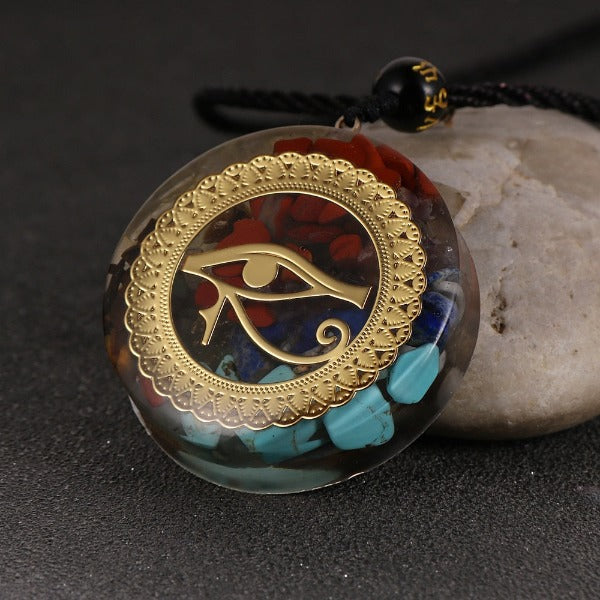 Orgonite Stone Pendant & Necklace for Men and Women Protection Meditation oudjat eye