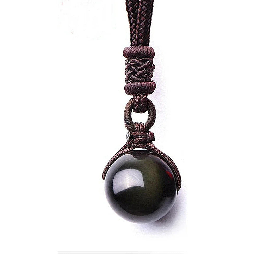 "Sphere" Pendant in Golden Obsidian Energy Shield 