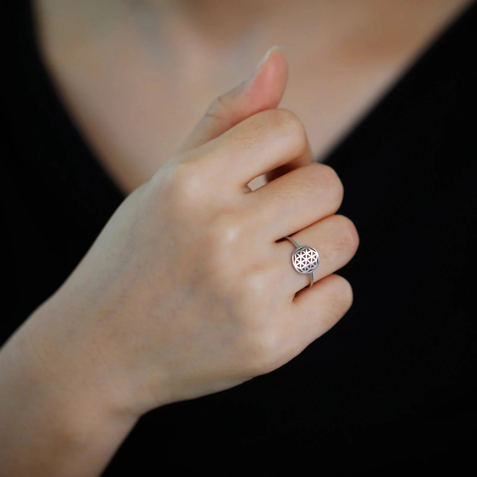 Small Life Flower Women’s Silver Ring