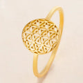 Small Women’s Life Flower Ring in Gold