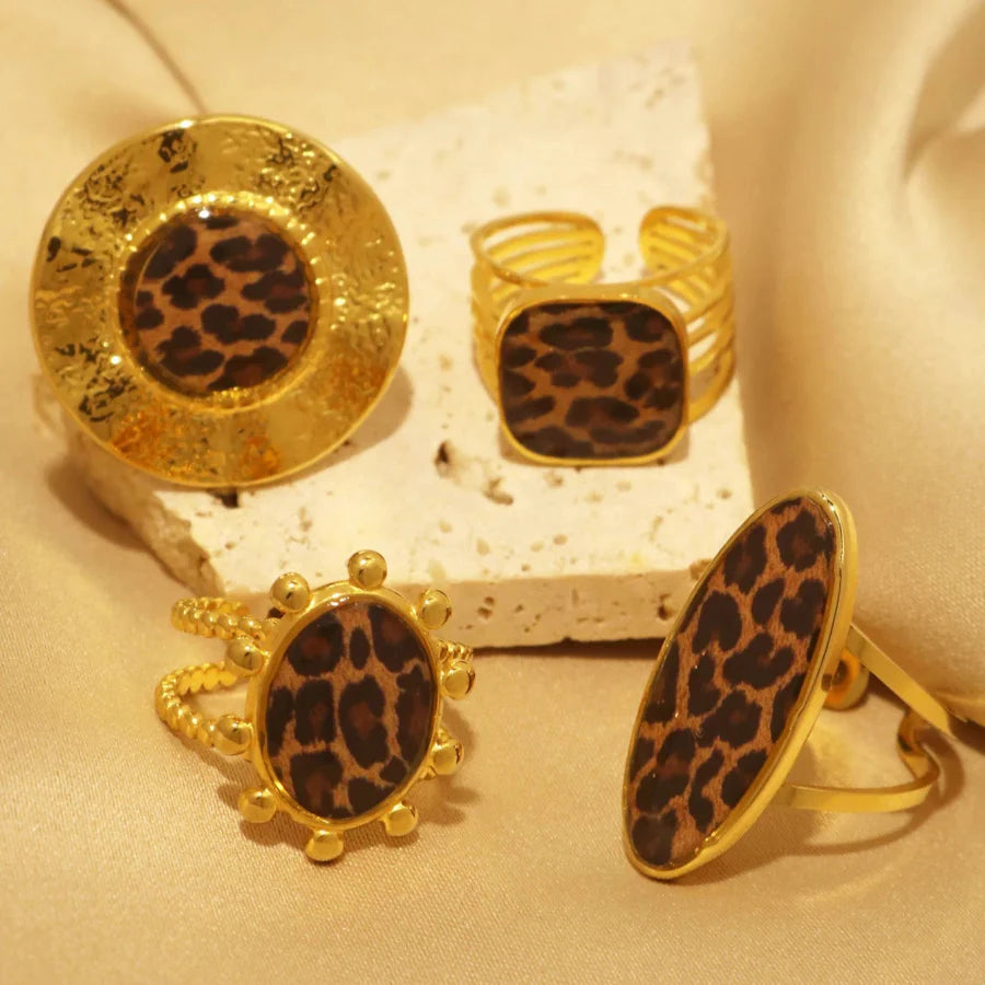 Ethnic Style Leopard Ring Set