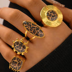 Ethnic Style Leopard Ring Set
