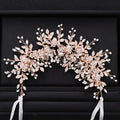 Floral Wedding Tiara for Women gold